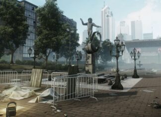 The town square area in Streets of Tarkov