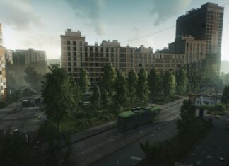 The road south of the Concordia apartments on Streets of Tarkov