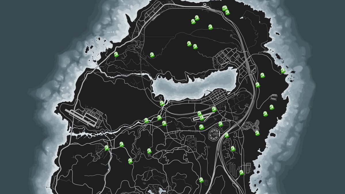 Emplacements des animaux de faucon de poulet sur la carte de GTA 5 Online