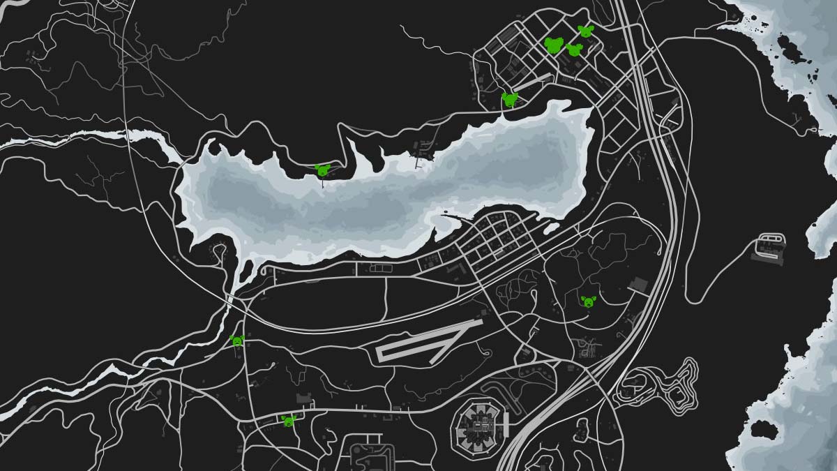 Emplacements des animaux cochons sur la carte GTA 5 Online