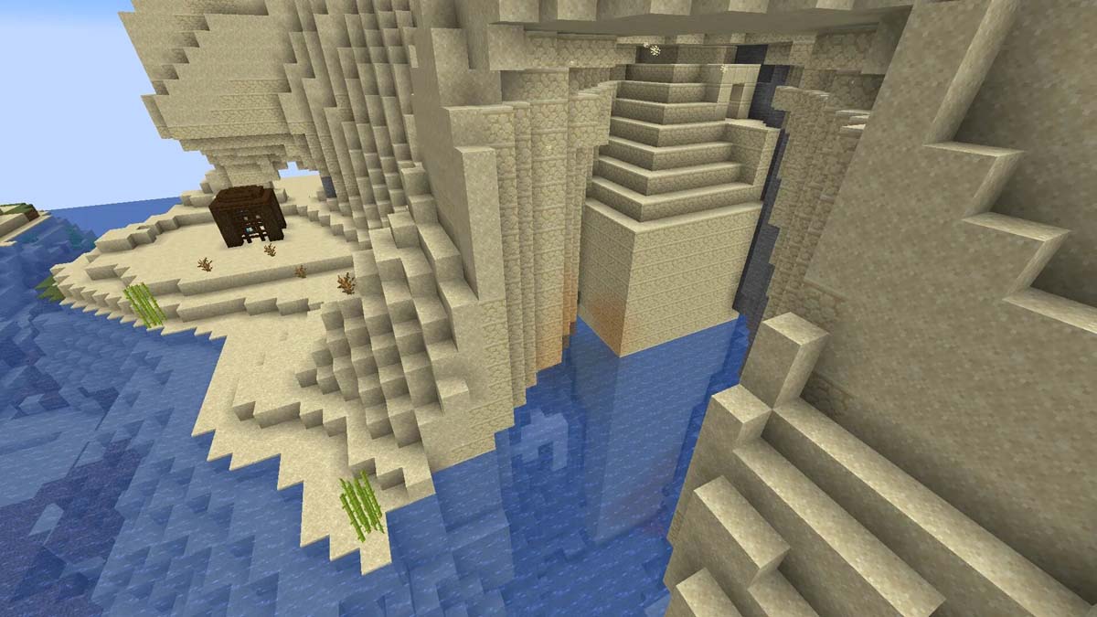Temple du désert à l'intérieur de la grotte dans Minecraft