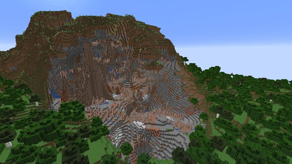 Immense grotte de gouttelettes exposée dans Minecraft
