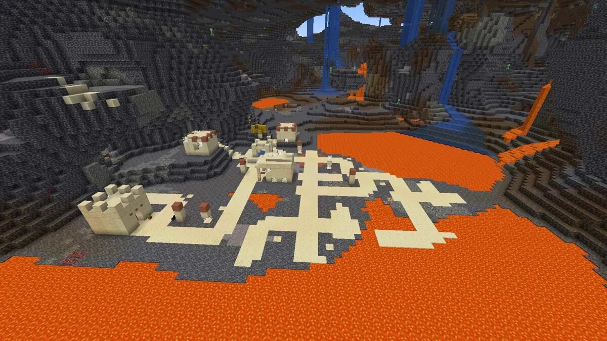 Village du désert à l'intérieur de la grotte dans Minecraft