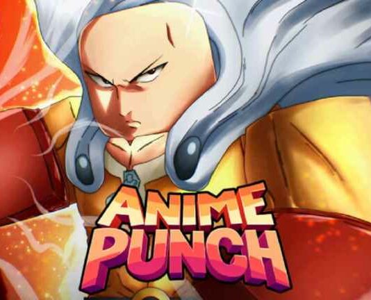 A bald anime character in yellow clothes, a white cape, and red boxing gloves.