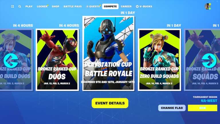 Fortnite Compete Tab