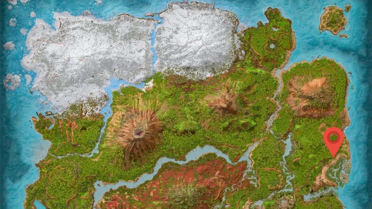 Emplacement des cavernes de l'espoir perdu sur la carte Ark: Survival Ascended