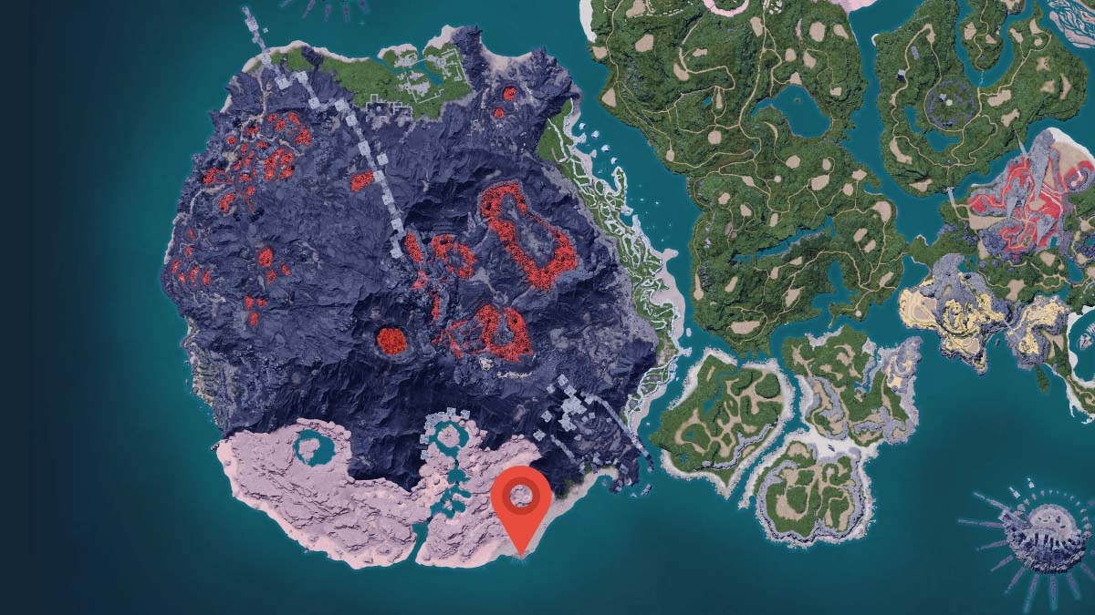 Carte de localisation de Fisherman's Point à Palworld