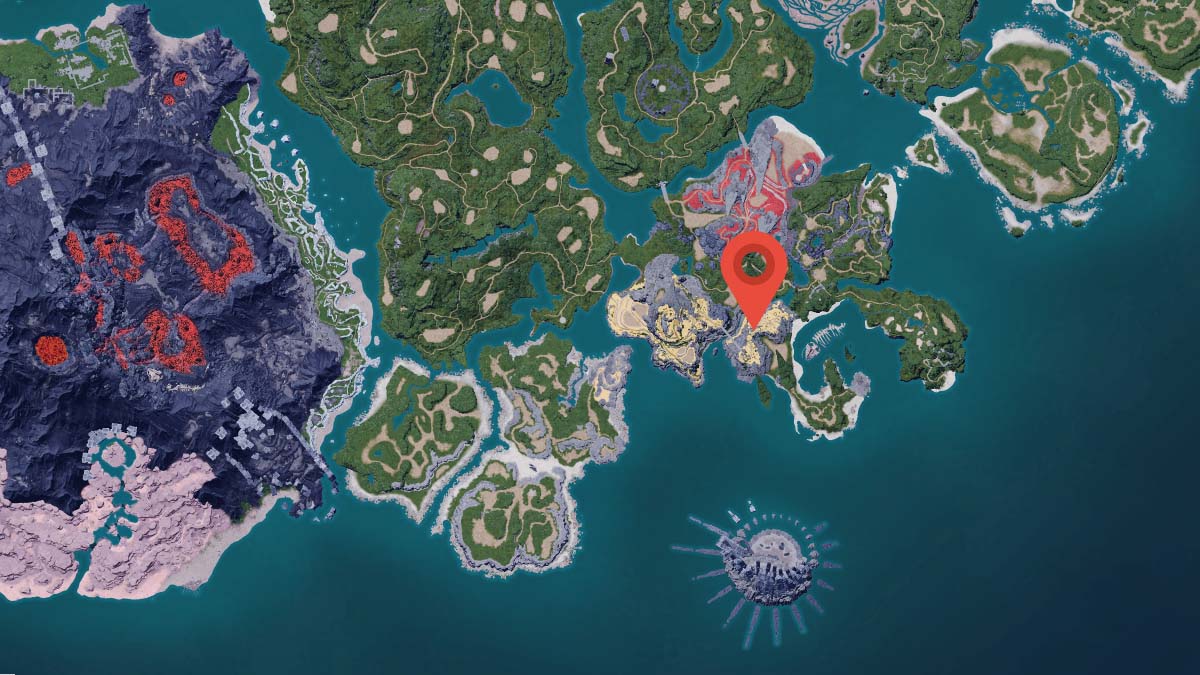La carte de localisation des petites colonies à Palworld