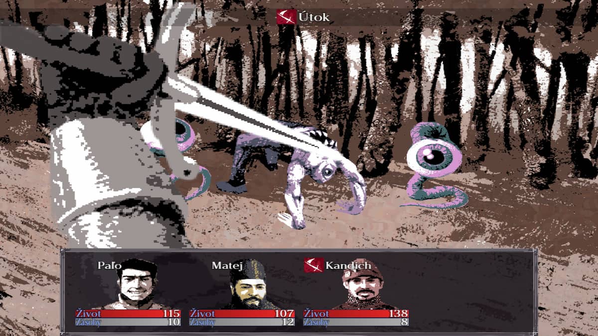 joueur de felvidek combattant des monstres dans la forêt à la première personne