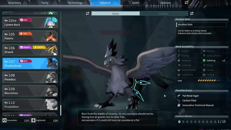 Comment attraper un Shadowbeak dans Palworld – Localisation et reproduction