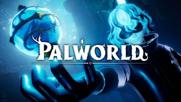 Palworld character holding a pal sphere in hand