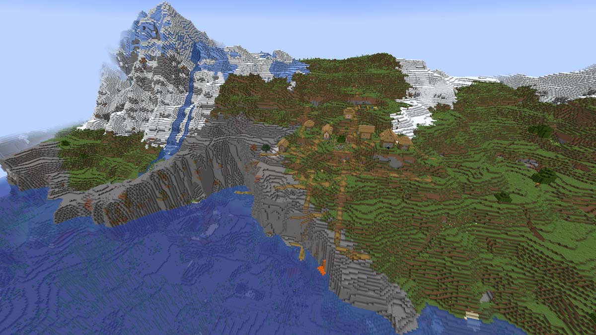Village de montagne à l'apparition dans Minecraft