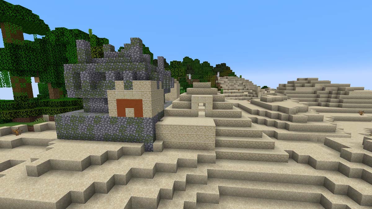 Temple de la jungle à l'intérieur de la pyramide lors de l'apparition dans Minecraft
