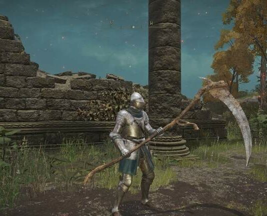 A Knight with the Grave Scythe in Elden Ring