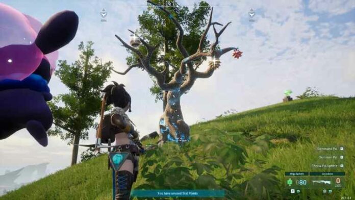 Character standing in front of a Skill Fruit Tree.