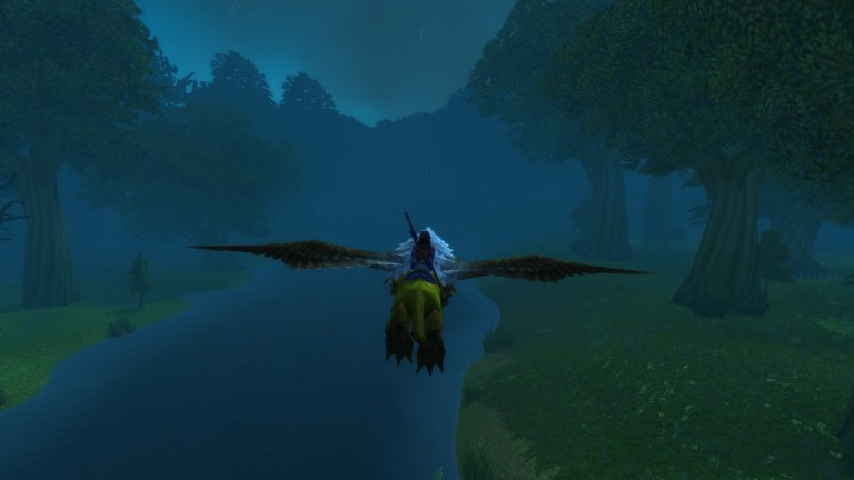 Riding a hippogryph at night through the woods