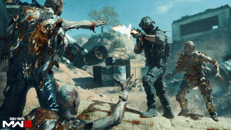 Shooting zombies during the Horde Hunt event in CoD MW3