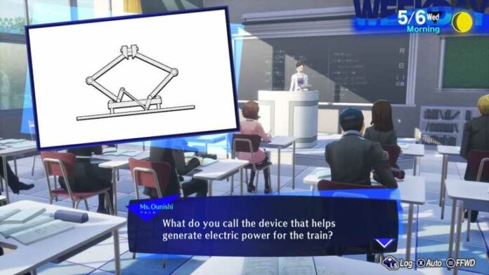 Comment appelez-vous l'appareil qui permet de générer de l'énergie électrique pour le train dans Persona 3 Reload
