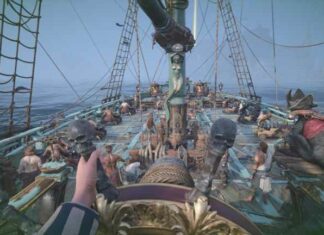 First person point of view sailing ship.