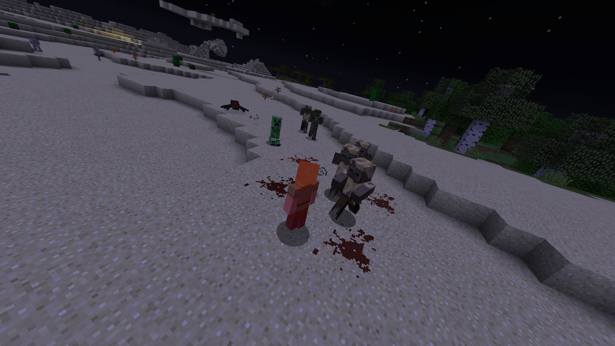 Monstres attirés par un joueur qui saigne dans le mod Zombie Awareness Minecraft.
