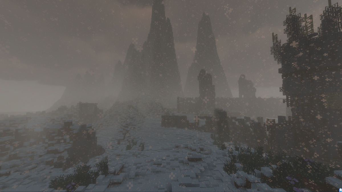 Un biome enneigé dans le mod The Winter Frontier Minecraft.