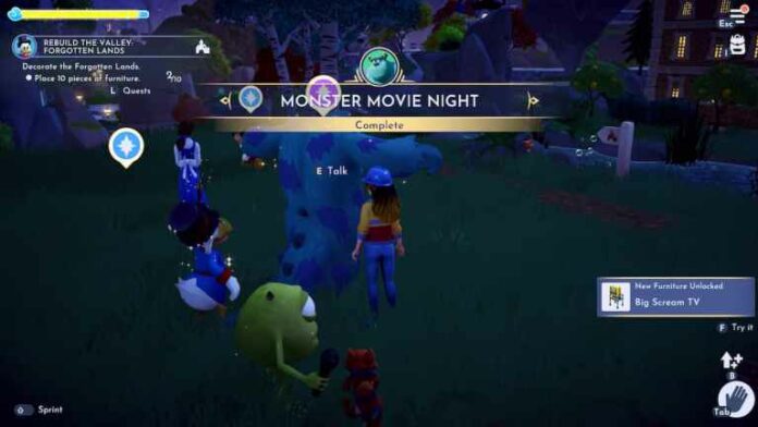 Comment terminer la quête Monster Movie Night de Sulley dans Disney Dreamlight Valley
