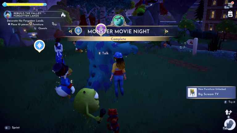 Comment terminer la quête Monster Movie Night de Sulley dans Disney Dreamlight Valley