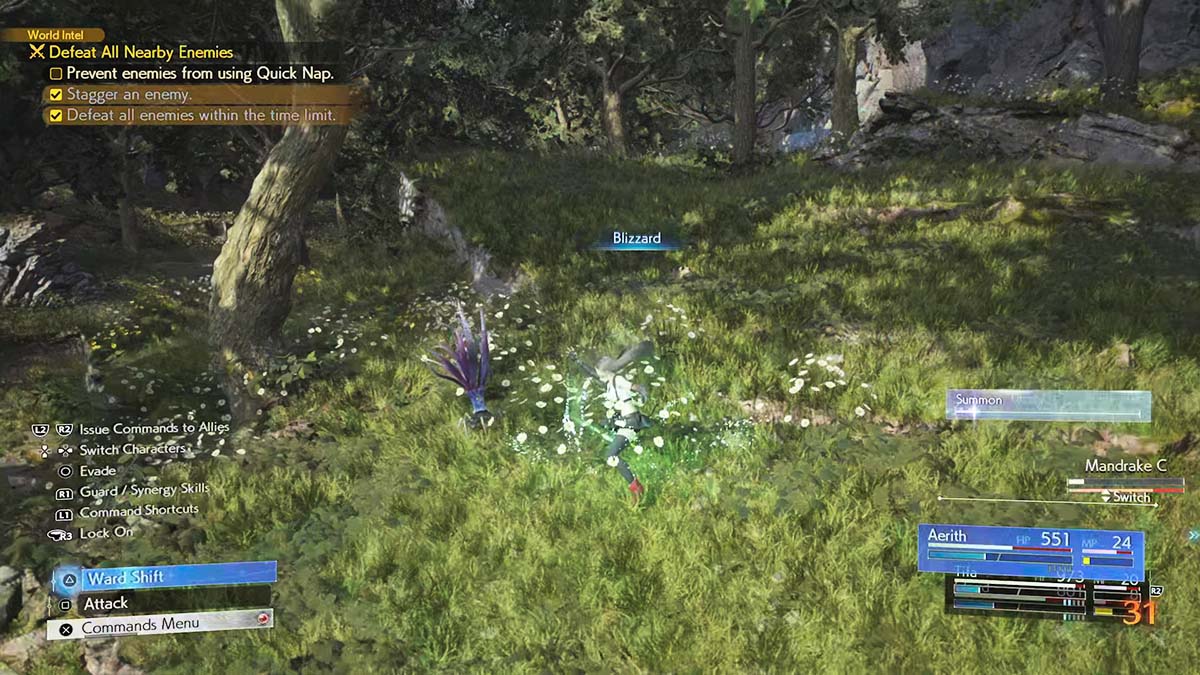 Tifa utilise un sort Blizzard dans Final Fantasy 7 Rebirth