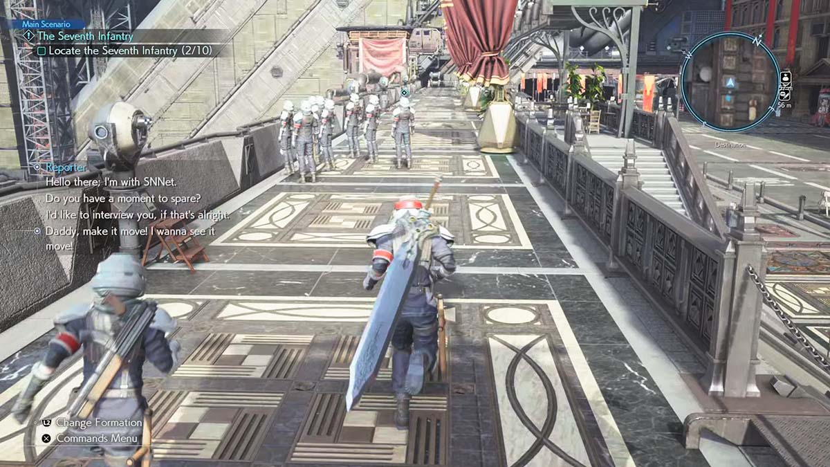 Soldats Shinra surplombant l'océan dans Final Fantasy 7 Rebirth
