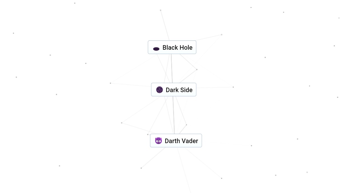 Onglets trou noir, côté obscur et Dark Vador dans Infinite Craft