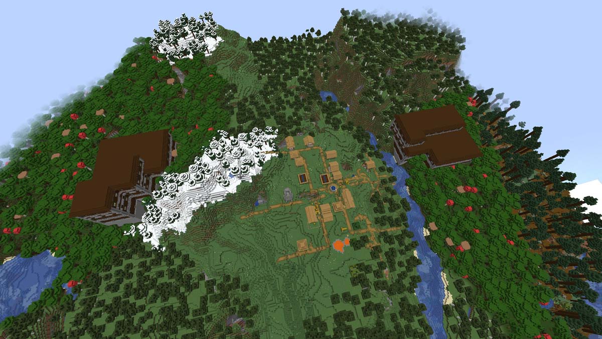 Deux demeures et un village à l'apparition dans Minecraft