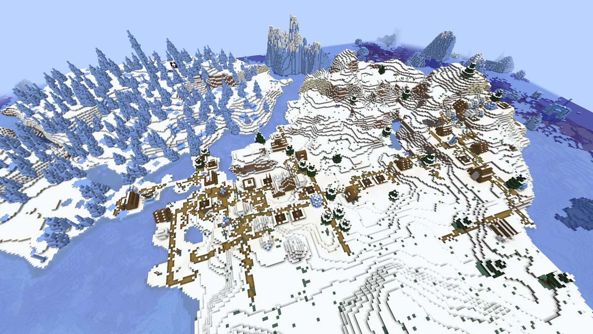 Village de neige double dans Minecraft