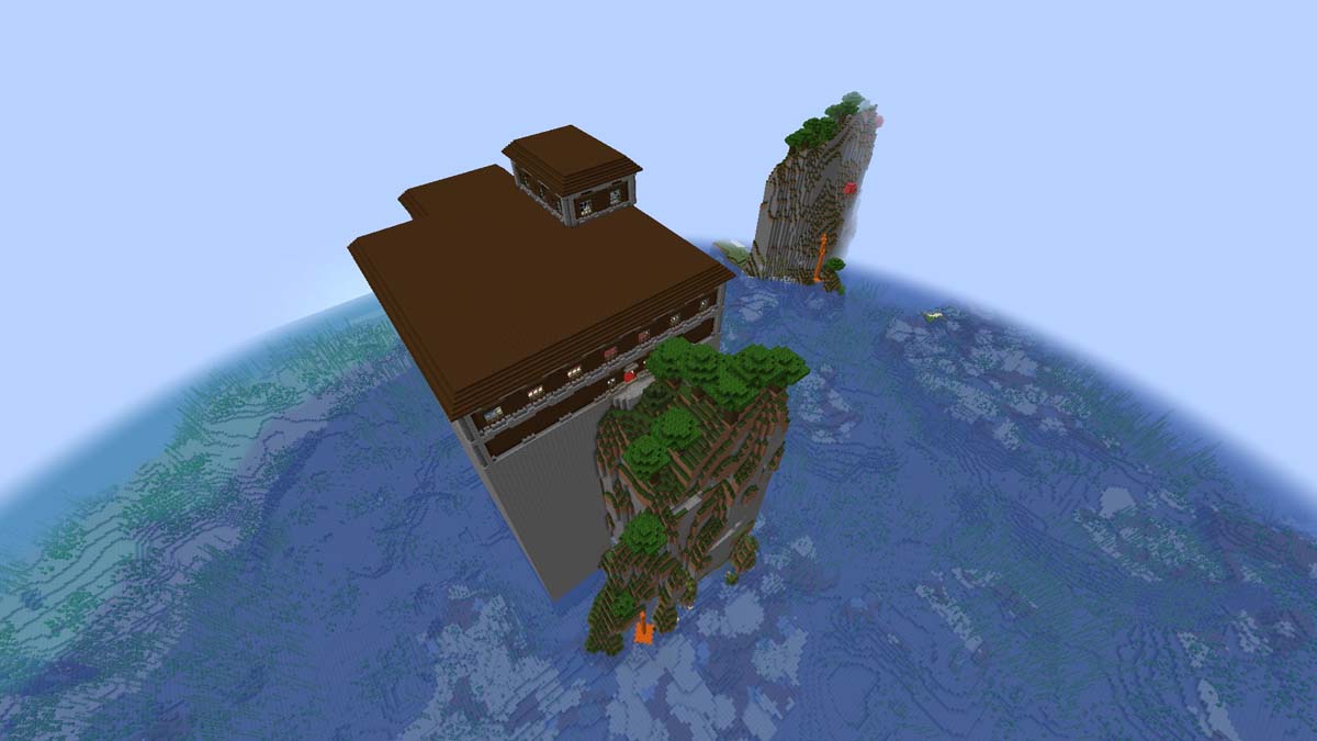 Île de manoir très haute dans Minecraft