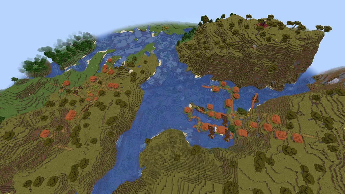 Village d'acacias doubles dans Minecraft