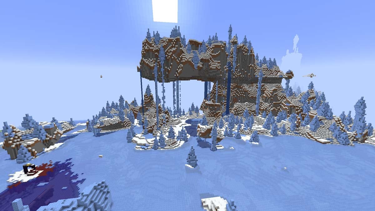 Surplomb extraterrestre glacé dans Minecraft