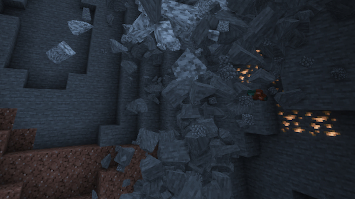 des roches physiques tombent dans Minecraft