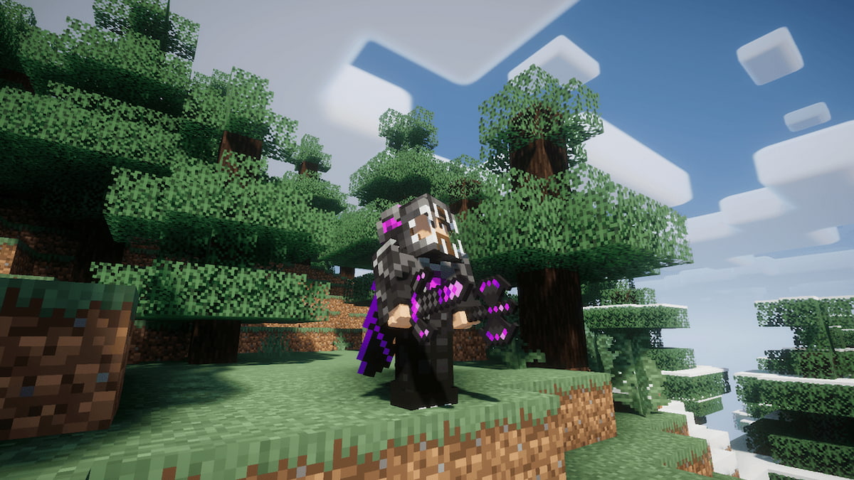 Minecraft Steve en armure de dragon Ender violet