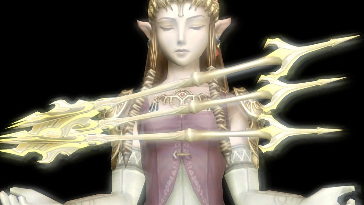 Twilight Princess Zelda avec des flèches lumineuses