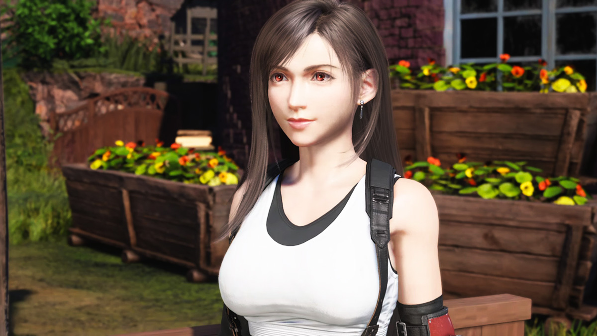 Tifa dans un village dans Final Fantasy 7 Rebirth