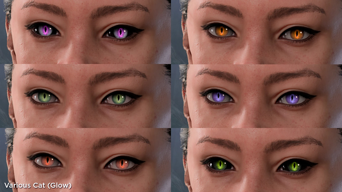 six plans d'yeux différents des yeux du spectateur mod bg3