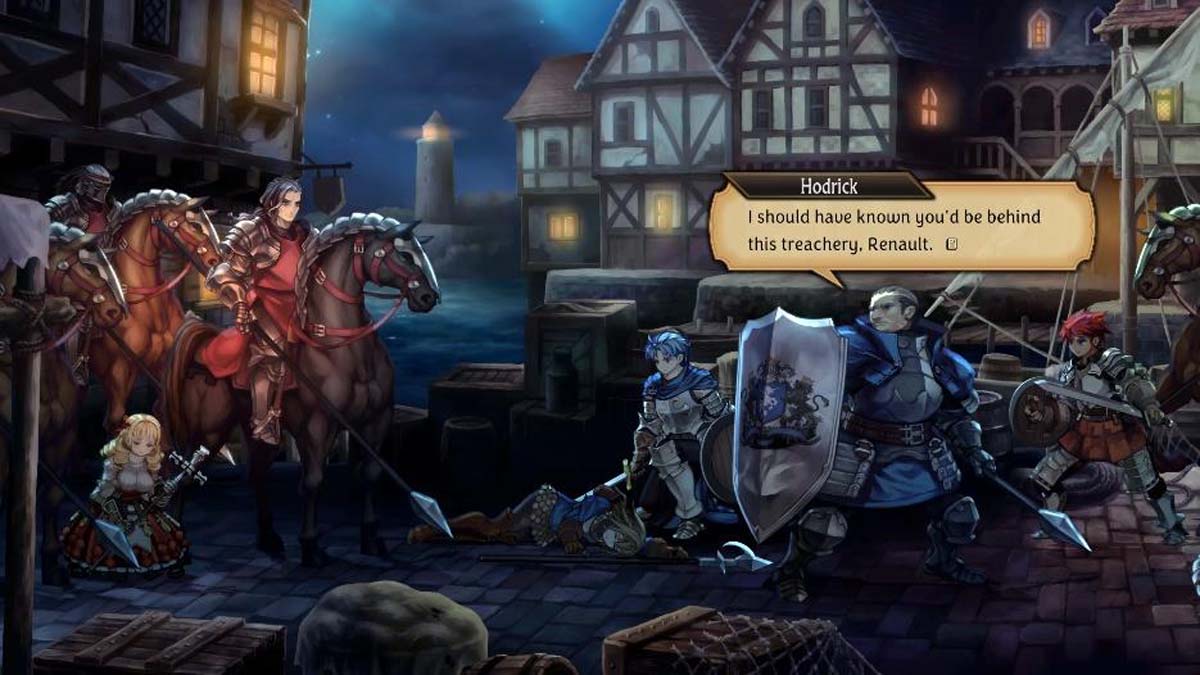 Hodrick parle à un cavalier dans Unicorn Overlord