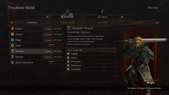 the warrior vocation in dragon's dogma 2