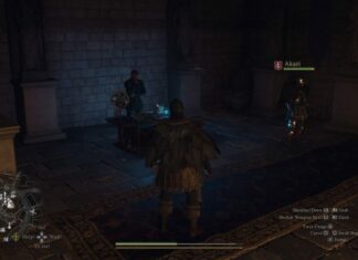 pawn guild merchant in a dark corridor