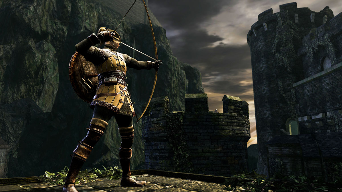 Un archer mort-vivant dans le Undead Burg dans Dark Souls