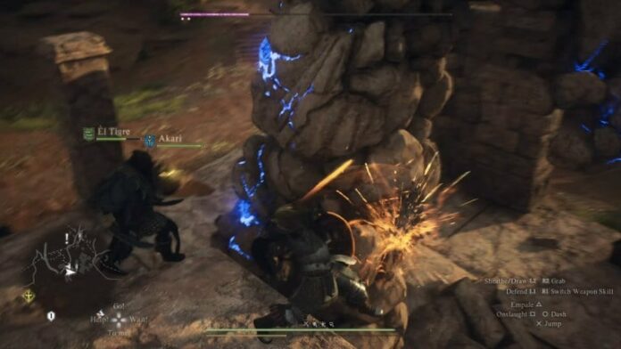 fighting a stone golem in dragons dogma 2