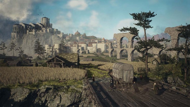 The farmland outside the captical city of Vernworth in Dragon's Dogma 2