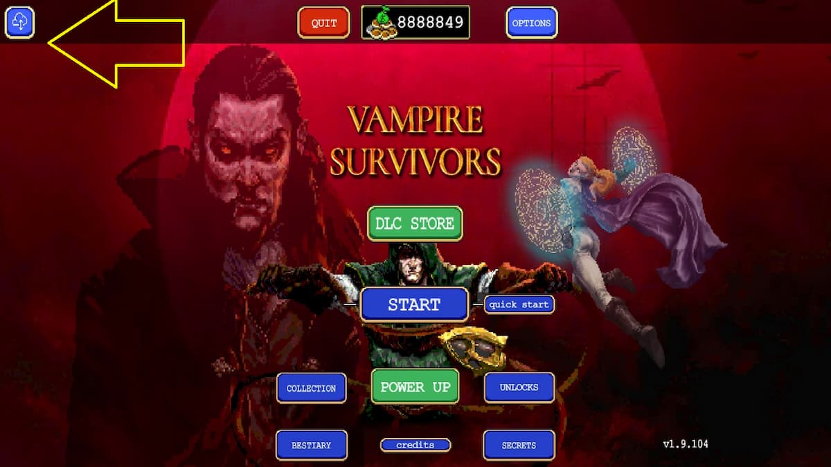 Connexion Android pour le compte Vampire Survivors
