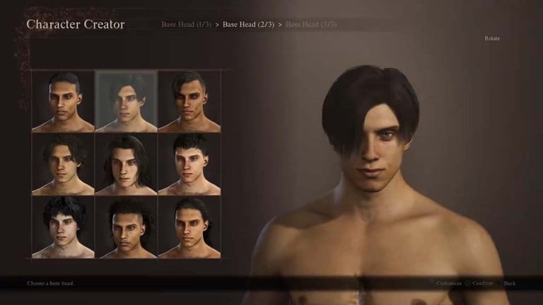 Character creator menu for hair color in Dragon's Dogma 2