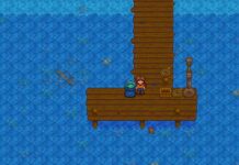 Player standing on dock near the Bait Maker machine