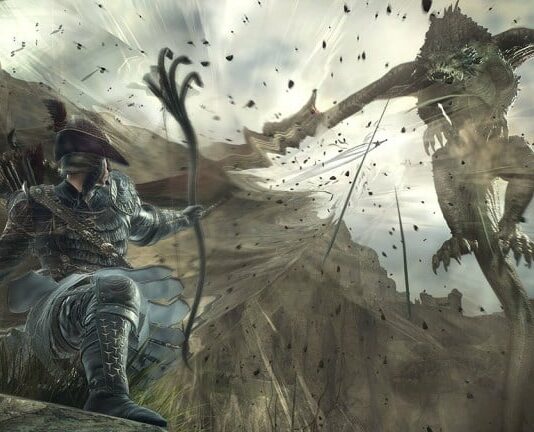 An archer fighting a drake in Dragon's Dogma 2